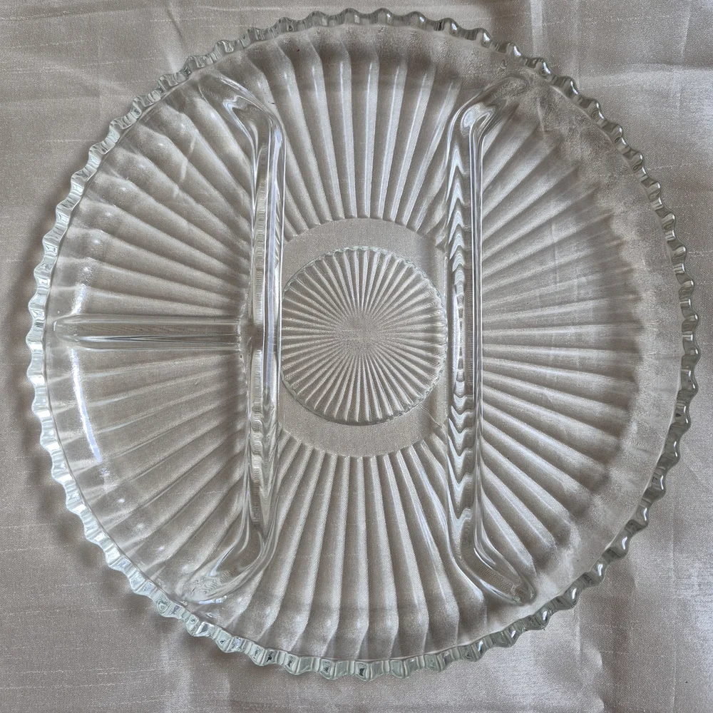 Indiana Glass 4 Section Divided Dish 10